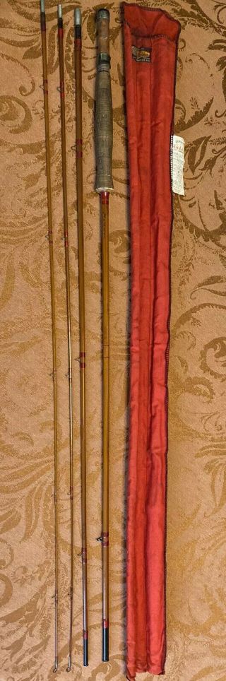 Vintage Heddon 14 Thorobred 9 1/2ft Split Bamboo Fly Rod 3 Piece With Extra Tip
