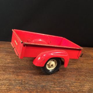 Vtg Toy Tru - Scale Farm Tractor Trailer Red Wagon Usa Pressed Steel Priority Mail