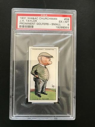 1931 Churchman Prominent Golfers - Small: J H Taylor 39 Psa Grade 6