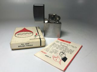 Vintage Nos Zippo Lighter W/ Box Silver Tone