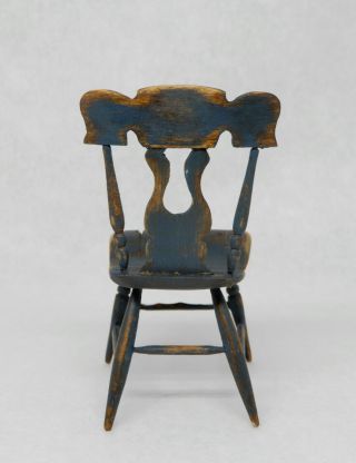 Vintage Cindy Malon ' 86 Blue Chair - Artisan Dollhouse Miniature 1:12 3