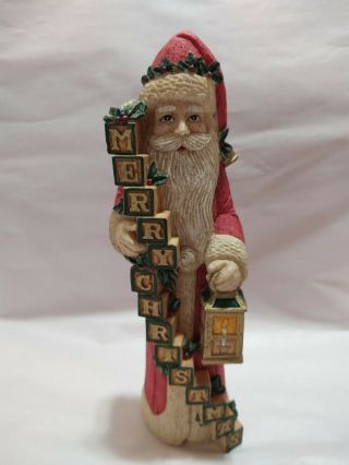 Kurt S Adler Santas World Figurine Statue Old World Blocks & Lantern Vintage 9 "