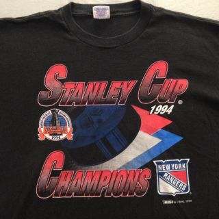 Vintage 1994 Nhl York Rangers Stanley Cup Champions T - Shirt Xl