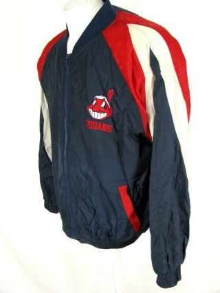 Vintage Cleveland Indians 1990 ' s Baseball Windbreaker Jacket Men Lareg L 3