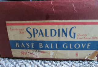 " Vintage Spalding Baseball Glove Box C 1940 Model No.  248 Very Good "