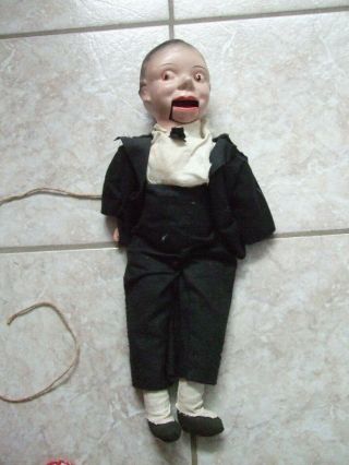 Antique,  Charlie Mccarthy Ventriloquist Dummy Puppet Composition Doll