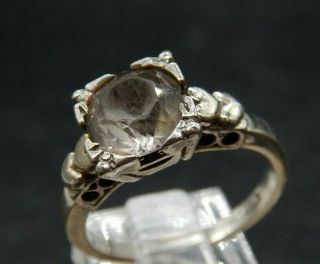 Signed Henry Wexel Co.  Antique Sterling Topaz Wedding Ring,  Ca 1900 Size 8