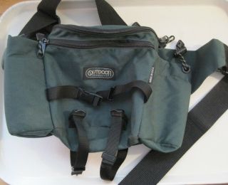 Vintage Outdoor Products Waist Fanny Pack Green Hiking Water Bottle Holder Bag