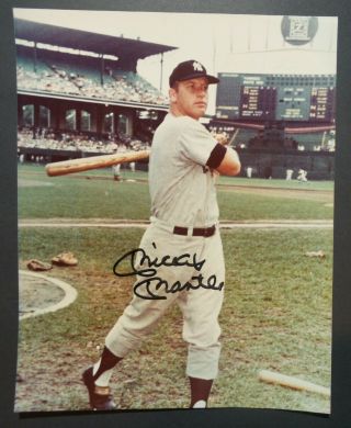 Mickey Mantle Autographed 8x10 Color Photograph York Yankees