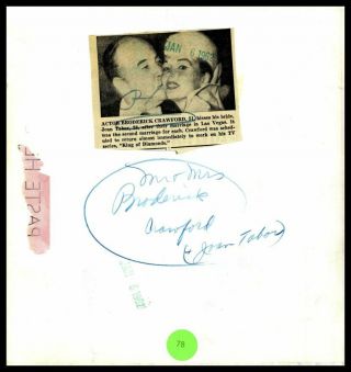 1962 BRODERICK CRAWFORD & JOAN TABOR Wed Vintage Wire Photo HIGHWAY PATROL 2