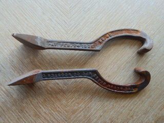 2 Vintage Akron Brass Fire Hydrant Spanner Wrench Tools No.  45 Pat.  Feb.  24,  1925