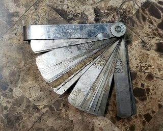 Vintage Kd Tools 161 Deluxe Feeler Gauge Tool.  0015 To.  035 Made In Usa