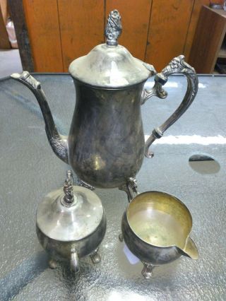 Vintage Silver Plated E.  P.  Brass Tea Set