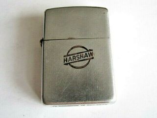 Harshaw Zippo Lighter - Brushed Chrome 1950 