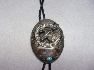Vintage Loyal Order Of Moose Pap Honorary Past President Bolo With Turquoise
