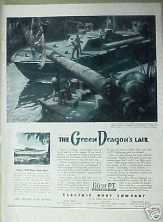 1944 Wwii Electric Boat Co " Elco Pt " Green Dragon 