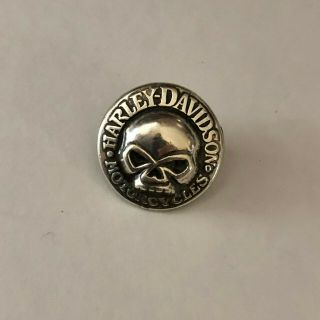Harley Davidson Skull Jacket Hat Lapel Pin