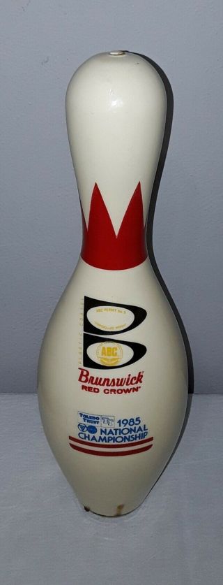 1985 Brunswick Red Crown Pba Tour National Championship Bowling Pin Toledo Ohio