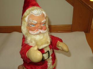 Vintage Christmas Santa Claus Doll Plush Toy Figure Rubber Face Hands (s289)