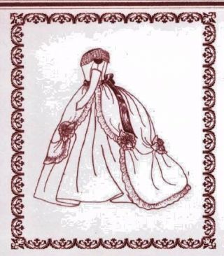 17 - 18 " Antique French Fashion Lady Doll Ball Gown/dress/train Glove/mitt Pattern