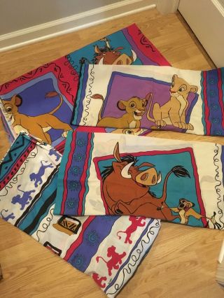 Vintage Disney’s The Lion King Twin Size Flat Top Fitted 2 Pillow Case Sheet Set