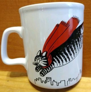 Vintage Kiln Craft B Kliban Supercat Coffee Cat Mug Made In England