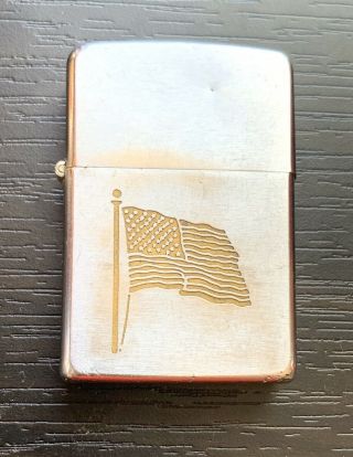 1971 Zippo Chrome Lighter - American Flag