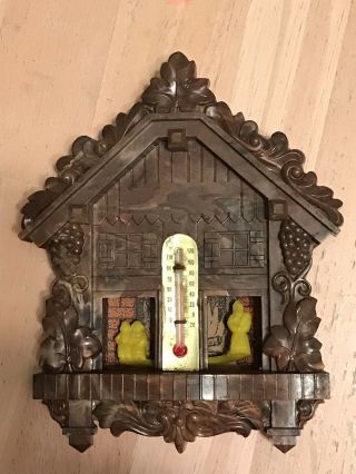Vintage Plastic Mystic Weather Forecaster Thermometer Hansel Gretel Witch House