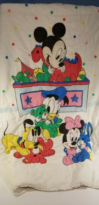 Dundee Vintage Disney Baby Mickey Mouse Minnie Crib Blanket 43”x 33” 2