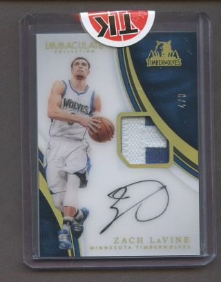 2016 - 17 Immaculate Acetate Zach Lavine Signed Auto Patch 4/8 Timberwolves