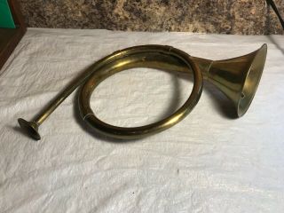 Vintage Solid Brass French Horn Fox Hunting Bugle Christmas Decor 2