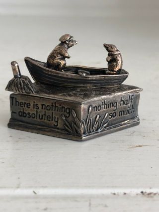 Vintage The Wind In The Willows Moles In Boat Silver Plate Trinket Box