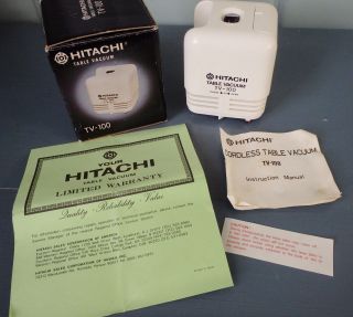 Vintage Hitachi Table Vacuum Tv100 Cordless Made In Japan Instructions