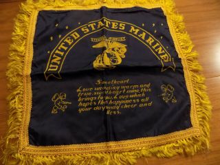 Vintage Military Pillow Sham Cover - United States Marines - Sweetheart