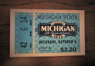 Vintage 1935 Michigan State Vs Michigan Football Ticket Stub