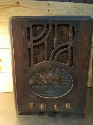 Vintage/antique Simplex Model Gb All Wave Band Tube Radio Parts Only
