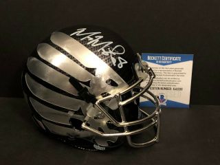 Marcus Mariota Signed Oregon Ducks Titanium Wing Mini - Helmet Heisman Beckett
