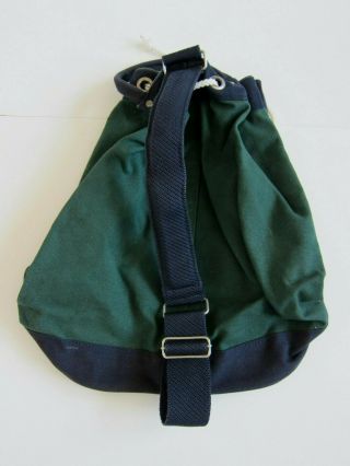 Vintage Nautica Green Blue Canvas Rowing Tote Backpack Bucket Bag 2