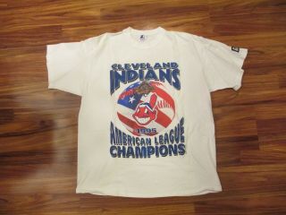 1995 Cleveland Indians Al Champions / World Series Starter T - Shirt - Men 