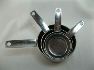 4 Piece Set Foley Stainless Steel Measuring Cups Vintage