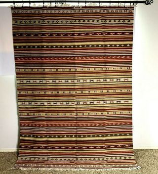 Vintage Large Wool Woven Rug 7.  5 X 5.  5 Feet Tribal Turkish Kilim Needs Cleaning