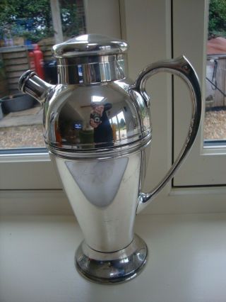 Vintage Art Deco Silver Plated Cocktail Shaker Large 2 Pt.  Concord C.  1930