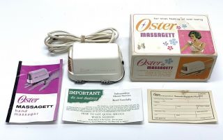 Vintage Oster Massagett 237 - 02 Hand Held Massager Well,  Box & Papers