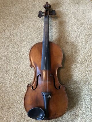 Antique Vintage Violin Full Size With Bow And Case