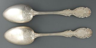 2 Wallace Sterling Silver Lucerne Solid Serving Spoons 8 1/4 