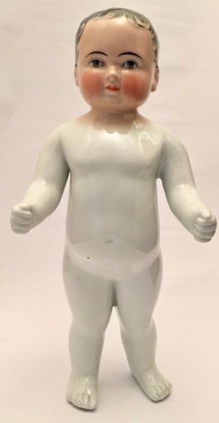 Large Frozen Charlie,  antique bathing doll,  black hair,  38 cm,  15 inch 2