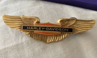Vintage Harley Davidson Gold Wings Pin 1970s