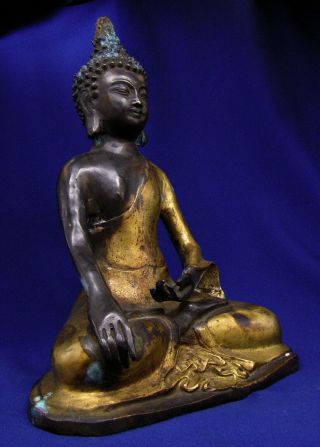 Antique Chinese Tibetan Gilt Bronze Buddha 19th Century 3