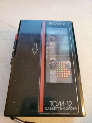 Vintage Sony Walkman Tcm - 12 Cassette Corder Tape Player,  It