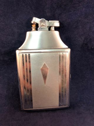 Vintage Art Deco Silver Ronson Mastercase Cigarette Case Stash Box Lighter 3